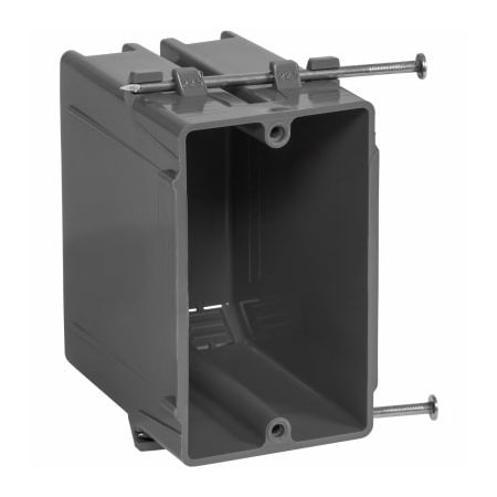 Ecm Industries Electrical Box, 18 cu in, New Work Outlet Box Type, 1 Gang, PVC, Rectangular Shape BOX-NS18